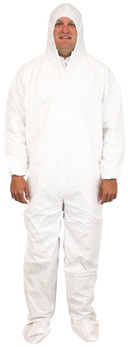 Breathable Barrier Coveralls. 2-XL. White. 25 count.