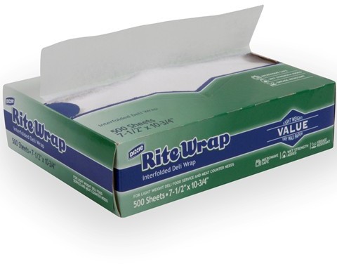 ArtisanWax Interfolded Dry Wax Deli Paper, 10 x 10.75, White, 500