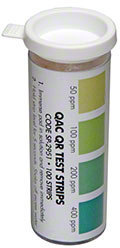 Quat Disinfectant Check Test Strips.  50 Strips/Tube.