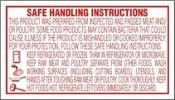 Horizontal Safe Handling Meat and Poultry Instruction Labels. 1 X 1.75 in. 1000 count.