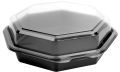 Creative Carryouts® OctaView® Plastic Hinged Lid Cold Food Containers. 32 oz. 7.5 X 7.9 X 3.2 in. Black and Clear. 100 count.