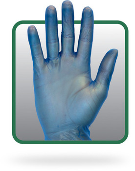 Powdered Vinyl Gloves. Size Medium. Blue. 1000 count.