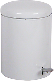 Step-On Trash Receptacle With Plastic Liner. 11 X 16 in. 4 gal. White.