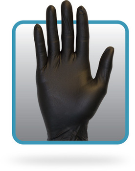 Gloves. Nitrile, Powder-Free, Black Color, Medical Grade, Medium Size. 100 Gloves/Box, 10 Boxes/Case, 1,000 Gloves/Case.