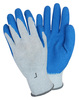 A Picture of product 965-942 Latex Coated Knit Gloves. Size Medium. Blue/Gray. 12 pair.