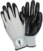 A Picture of product 965-955 Nitrile Coated Knit Gloves. Size Small. Black/Gray. 12 pair.