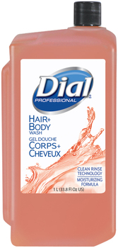 Dial® Professional Body & Hair Care,  Peach, 1 L Refill Cartridge, 8/Carton