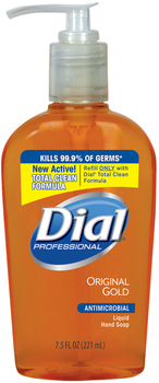 Liquid Dial® Gold Antimicrobial Soap, Floral Fragrance, 7.5oz Pump Bottle, 12/Carton
