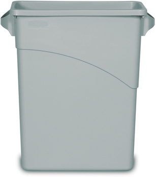 Rubbermaid® Commercial Slim Jim® Waste Container,  Rectangular, Plastic, 15.875gal, Light Gray