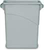 A Picture of product 968-339 Rubbermaid® Commercial Slim Jim® Waste Container,  Rectangular, Plastic, 15.875gal, Light Gray