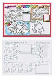 Doodletown Fun Placemat. 10 X 14 in. 1000 count.