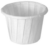 Treated Paper Soufflé Portion Cups.  0.75 oz.  White Color.  250 Cups/Tube.