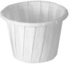 A Picture of product 106-304 Treated Paper Soufflé Portion Cups.  0.75 oz.  White Color.  250 Cups/Tube.