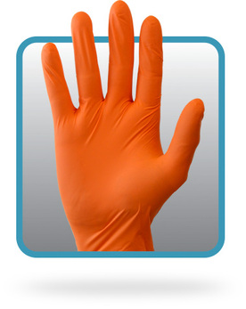 Powder Free Nitrile Gloves. Size Large. Orange. 1000 count.