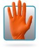 A Picture of product 963-011 Powder Free Nitrile Gloves. Size Large. Orange. 1000 count.