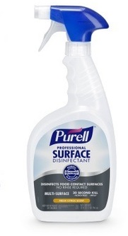 PURELL™ Professional Surface Disinfectant. 32 fl oz Capped Bottle with Spray Trigger in Pack. 6 Bottles/Case.