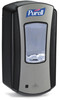 A Picture of product 672-230 PURELL® LTX-12™ Dispenser.  Brushed Chrome with Black Finish.  Uses 1,200 mL LTX™ Refills.