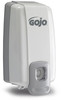 A Picture of product 672-213 GOJO® NXT® SPACE SAVER™ Push-Style Dispenser for GOJO® Lotion Soap, Shower Soap or Lotion. 1,000 mL. 3.88 X 5.0 X 10.0 in. Dove Gray.