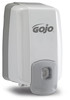 A Picture of product 672-206 GOJO® NXT® MAXIMUM CAPACITY™ Push-Style Dispenser for GOJO® Lotion Soap or Shower Soap. 2,000 mL. Dove Gray