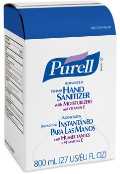 PURELL® Advanced Hand Sanitizer Gel Refill for GOJO® Bag-in-Box Dispensers. 800 mL. 12 Refills/Case.