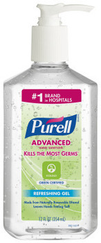 PURELL® Advanced Green Certified Instant Hand Sanitizer Gel in Tabletop Pump Bottles. 12 oz. Clear. 12/case.
