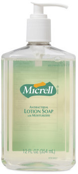 MICRELL® Antibacterial Lotion Soap. 12 fl oz Pump Bottle. 12 Bottles/Case.