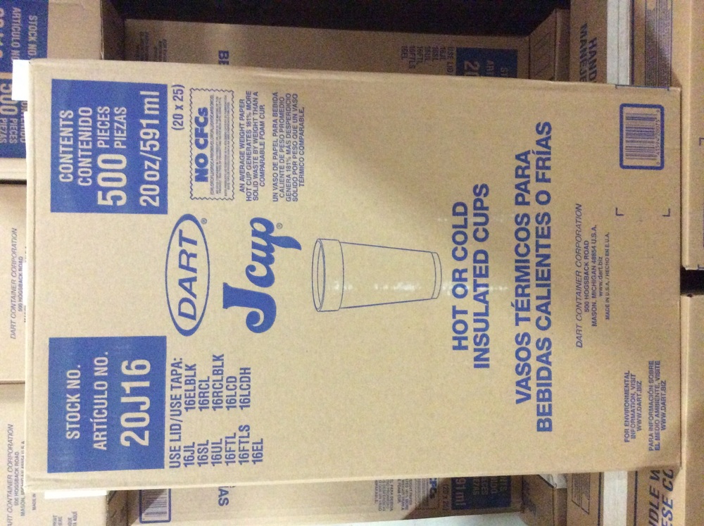 Dart 20J16C 20 Oz Coca-Cola Stock Printed Foam Cup, 500/CS