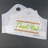 A Picture of product 964-563 Take Out Bags with Wave Top Handles and "Thank You" Print. 21" x 18" + 10" BG, 1.50 Mil, 500/Case