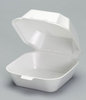 A Picture of product 217-707 Genpak® Hinged-Lid Foam Carryout Containers,  Sandwich, 5-1/8" x 5-1/3" x 2-3/4", White, 125/Bag, 500/Case.
