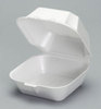 A Picture of product 217-709 Genpak® Hinged-Lid Foam Carryout Containers,  Large, 1-Comp, 5 5/8 x 5 3/4 x 3 1/4, White, 500/Carton