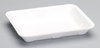 A Picture of product 341-197 Foam Supermarket Heavy Duty Tray #4P.  9.25" x 7.25" x 1.13".  White Color.  400 Trays/Case.