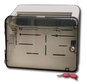 A Picture of product 963-043 Locking Wall Cabinet for Sharps. 12.25 X 5.875 X 14.18 in. Gray and Beige.