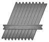 A Picture of product 963-054 Replacement Blades for MDSC0 Medium Duty Scrapers. 6 in./15 cm. Silver. 50/case.