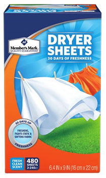 Member's Mark Fabric Softener Sheets, Sunshine Fresh Clean Scent (480 ct.)