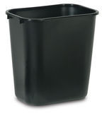 Deskside Wastebasket.  Medium.  28-1/8 Quart.  14-3/8" x 10-1/4" x 15" Black