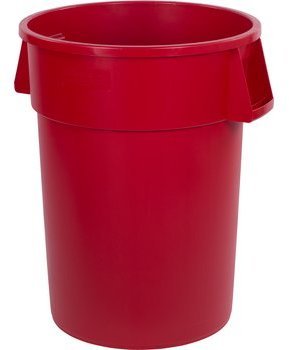 Bronco™ Round Waste Bin Trash Container. 44 gal. Red.