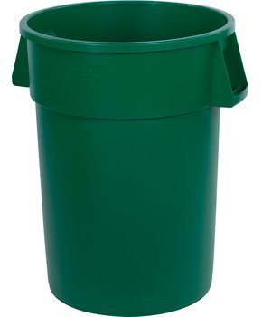 Bronco™ Round Waste Bin Trash Container. 44 gal. Green.