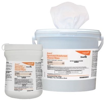 Avert™ Sporicidal Disinfectant Cleaner Wipes. 11 X 12 in. 4 buckets.