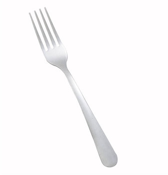 Winco Windsor Economy Dinner Fork.  18/0 stainless steel, medium weight. Dozen