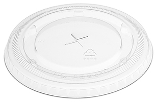 Flat Cup Lids with Straw Slots for Amhil Common Rim Cups. Clear. 1000 count.
