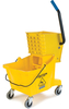 A Picture of product 963-116 Mop Bucket with Side Press Wringer. 18.5 X 16.5 X 16.5 in. 26 qt. Yellow.