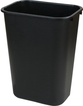 Rectangular Office Wastebasket/Trash Can. 19.5 X 15.25 X 11.25 in. 41 qt. Black.