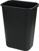 A Picture of product 963-128 Rectangular Office Wastebasket/Trash Can. 19.5 X 15.25 X 11.25 in. 41 qt. Black.