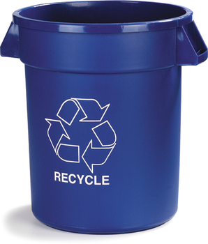 Bronco™ Round Recycling Container. 32 gal. Blue.