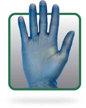 Powder Free Blue Vinyl Gloves. Size Small. Blue. 100 Gloves/Box, 10 Boxes/Case.