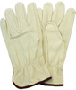 A Picture of product STZ-X7250 Cow Leather Driver's Gloves with Keystone Thumbs. Size Small. Beige with Red Hem. 10 dozen.