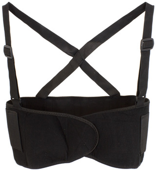 Back Support with Elastic Back. Size Small, for 33 inch Waist. Black.