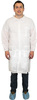 A Picture of product 973-730 Disposable Polypropylene Lab Coat with 3 Pockets and Elastic Wrists. Size X-Large. White. 30 count.