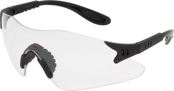 Wrap Around Protective Eye Wear with Adjustable Temple. Clear Lens. 12 Pairs/Box.