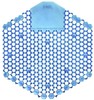 A Picture of product 528-405 Wave 3D Urinal Screens. Cotton Blossom Scent. Blue. 10 Screens/Box, 6Box/Case.